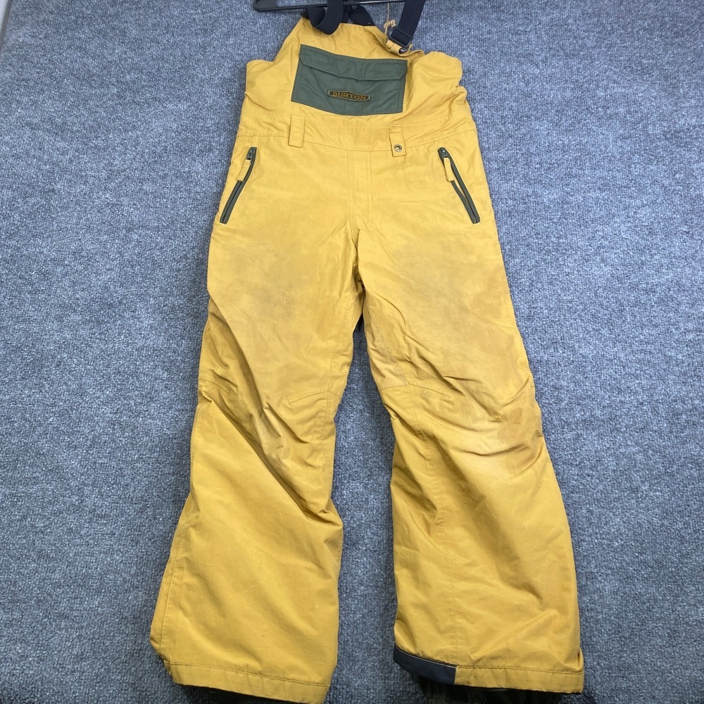 Burton Kids Snow Bib Overalls Mustard Yellow Winter Ski Snowboard Pants